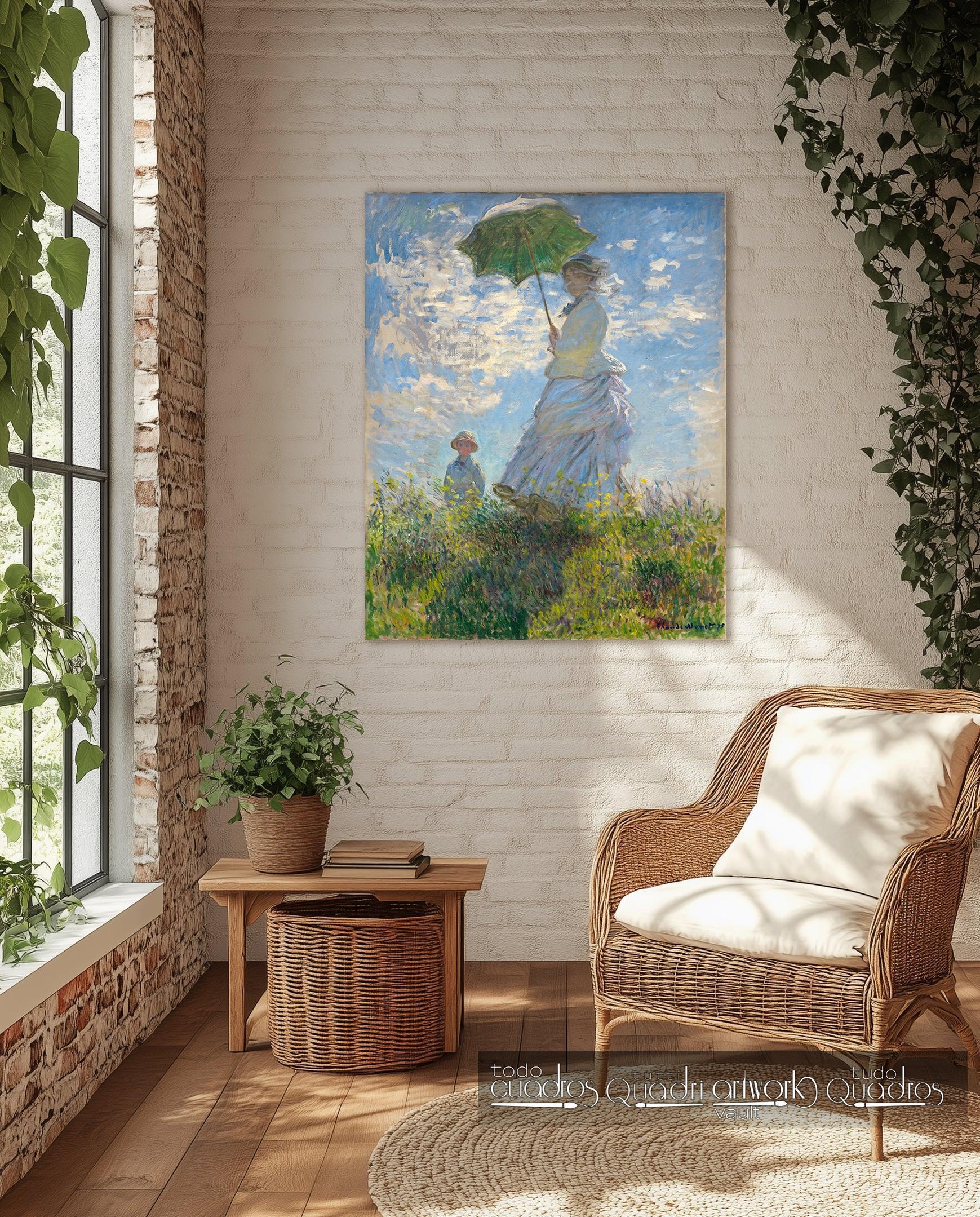 Woman with a Parasol - Madame Monet and Her Son, Monet