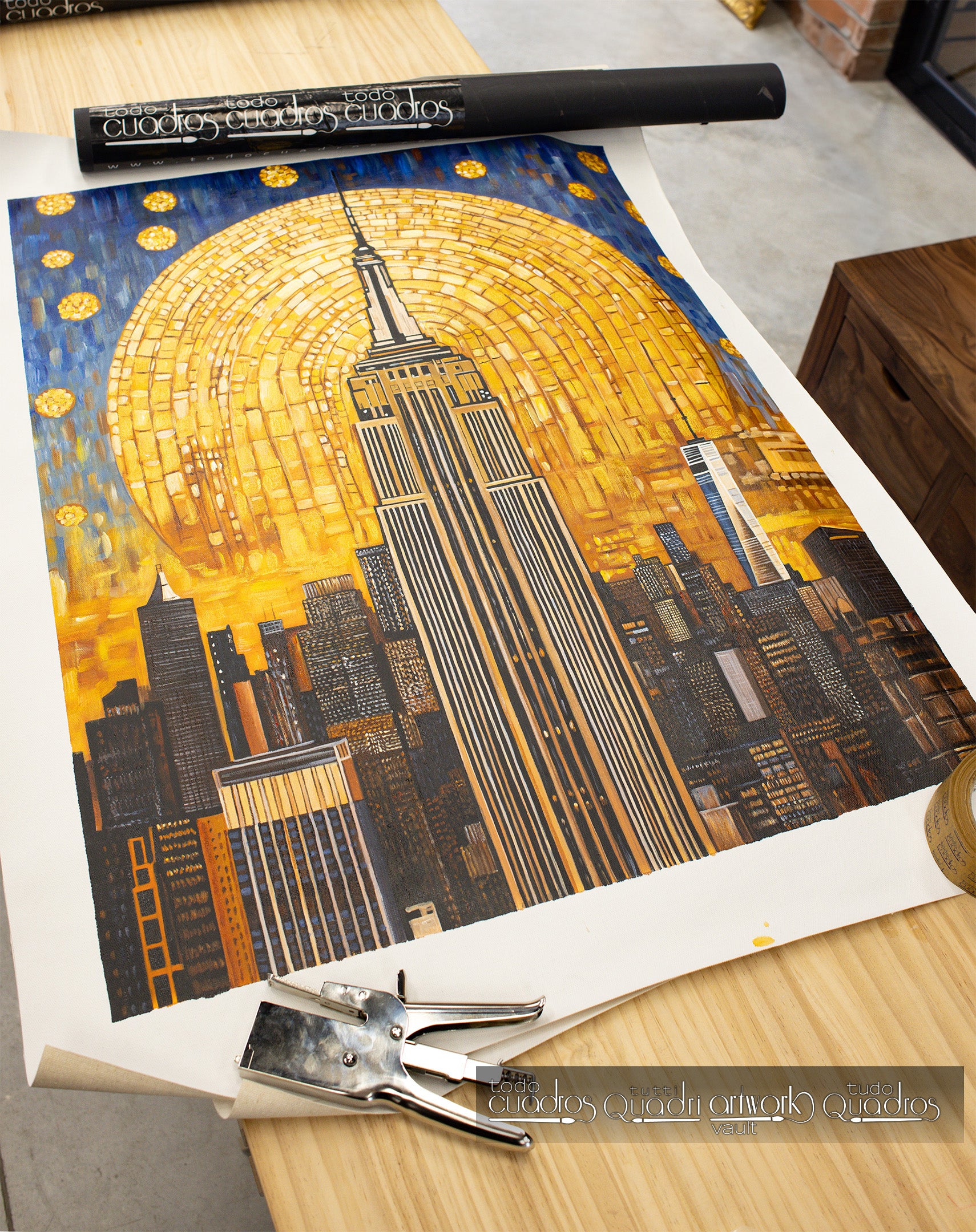 Eternal Glow Over Manhattan, Klimt Style
