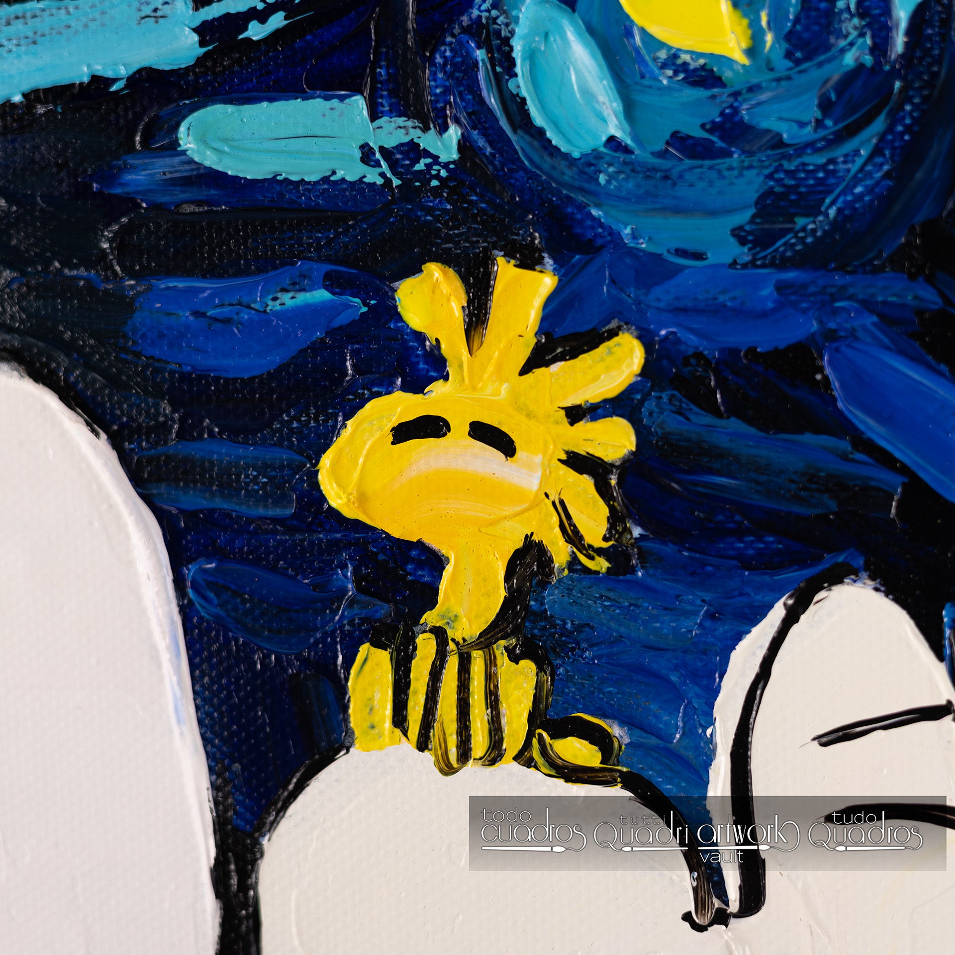 Snoopy on the Starry Night, oil