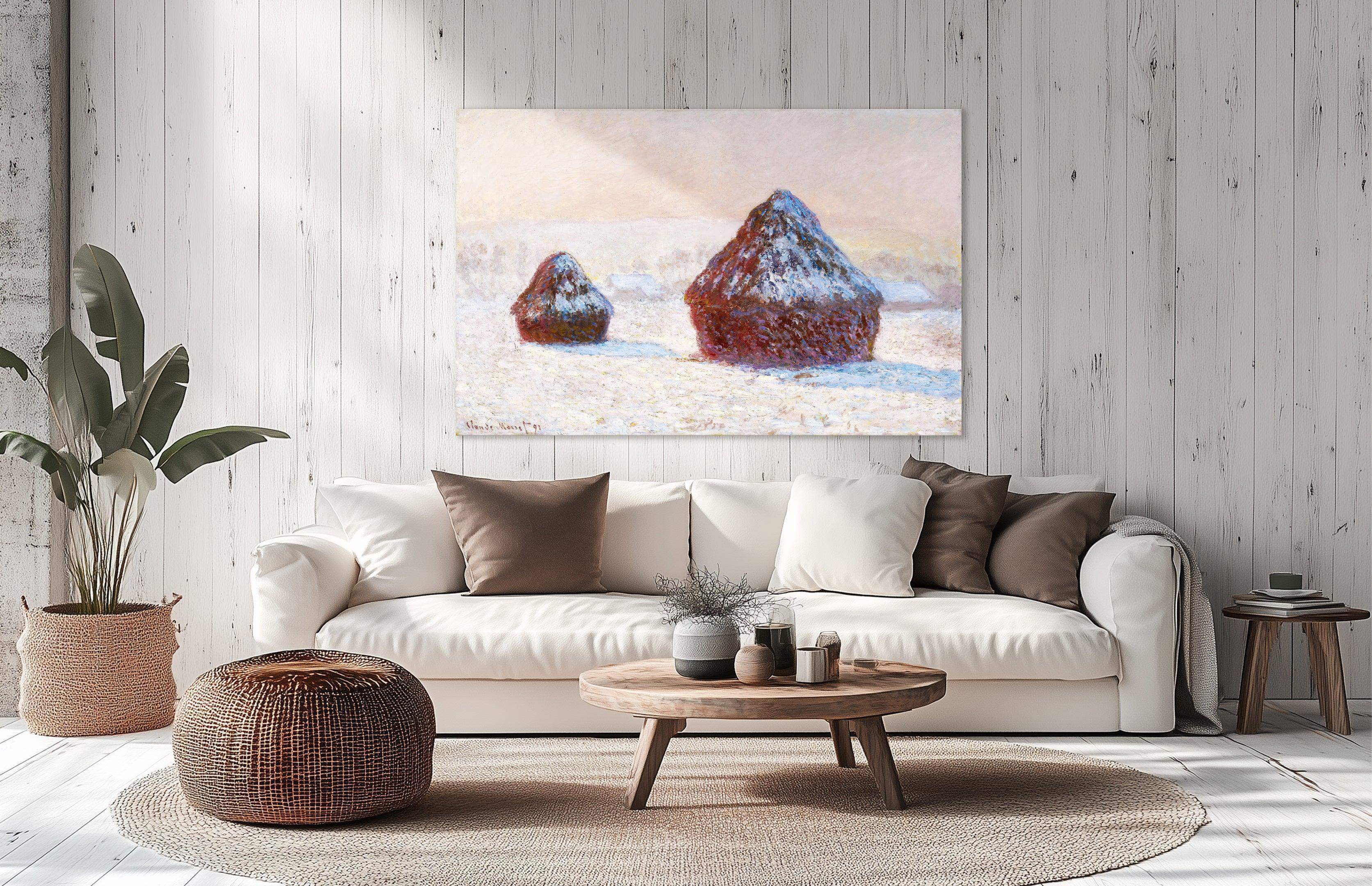 Wheatstacks, Snow Effect, Morning, Monet