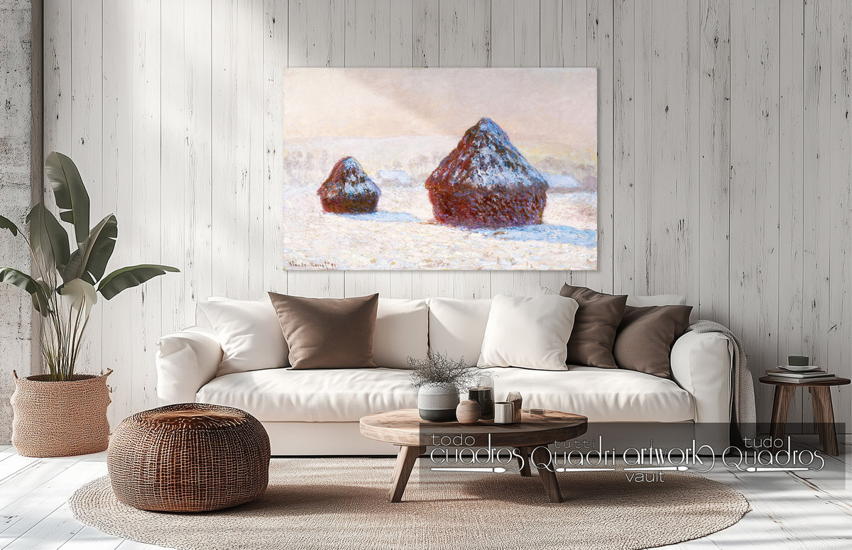 Wheatstacks, Snow Effect, Morning, Monet