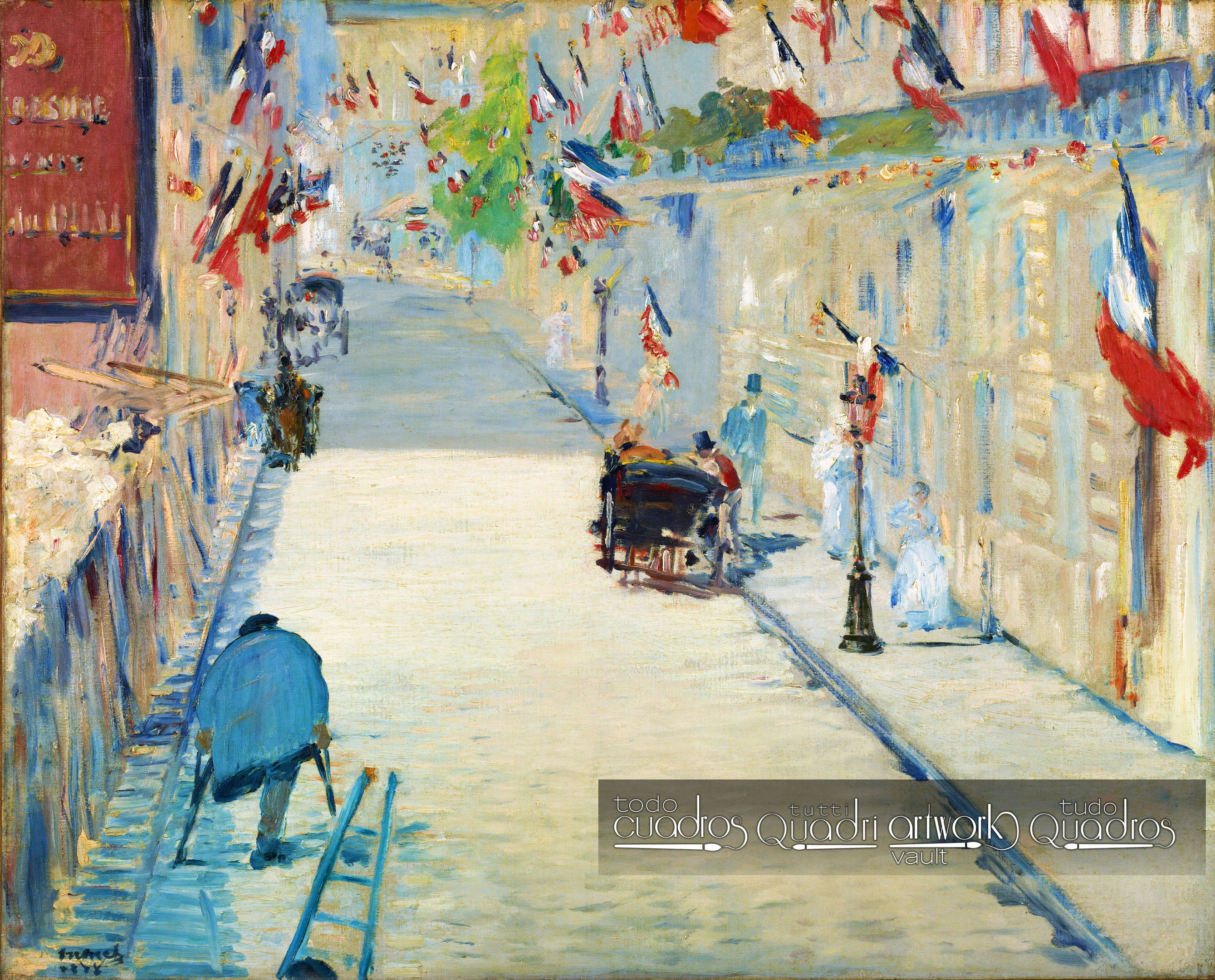 The Rue Mosnier Dressed with Flags, Manet