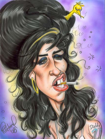 Caricature of the English singer.