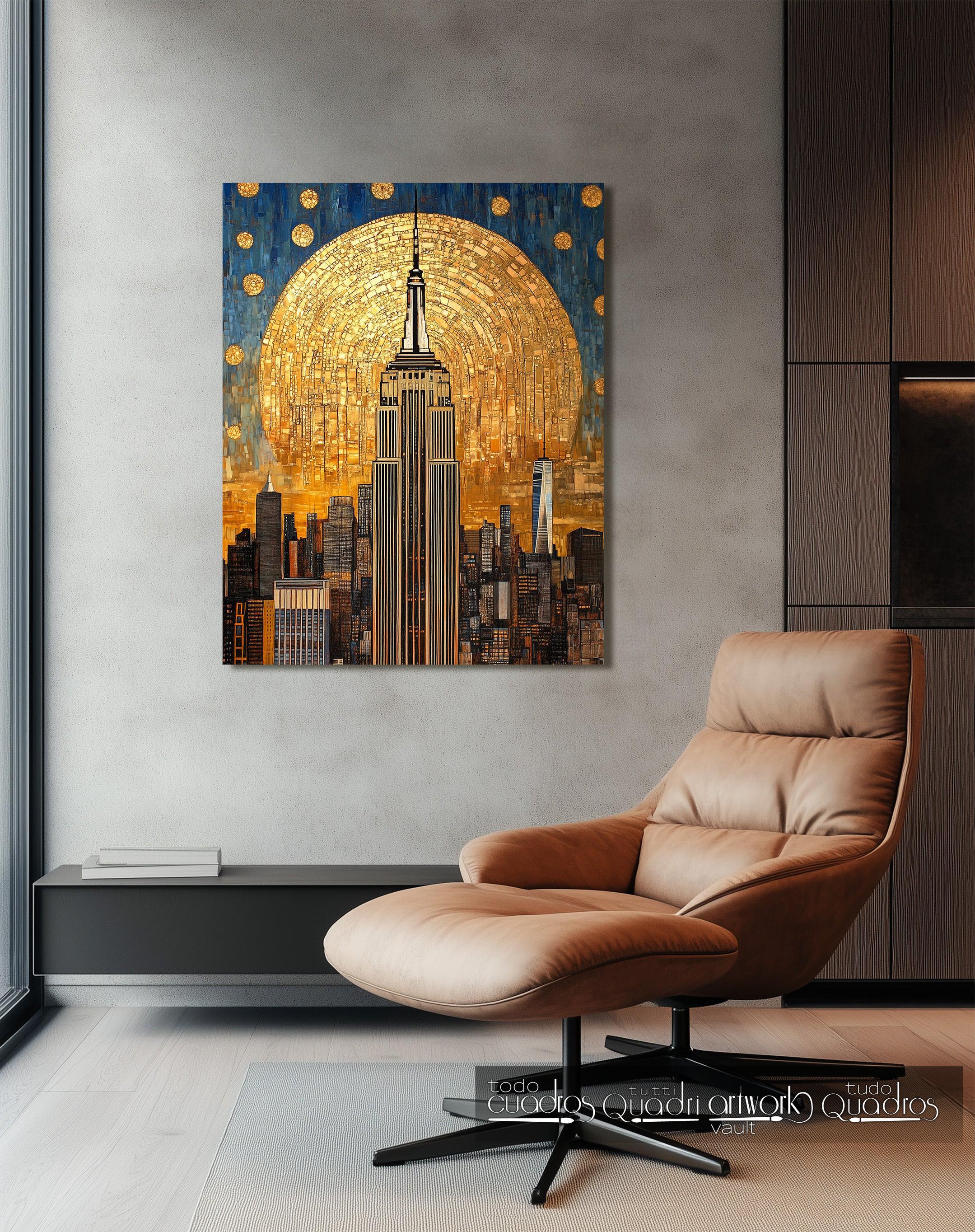 Eternal Glow Over Manhattan, Klimt Style