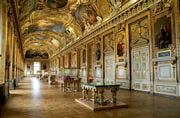 Interior hall of the Louvre with Renaissance art.