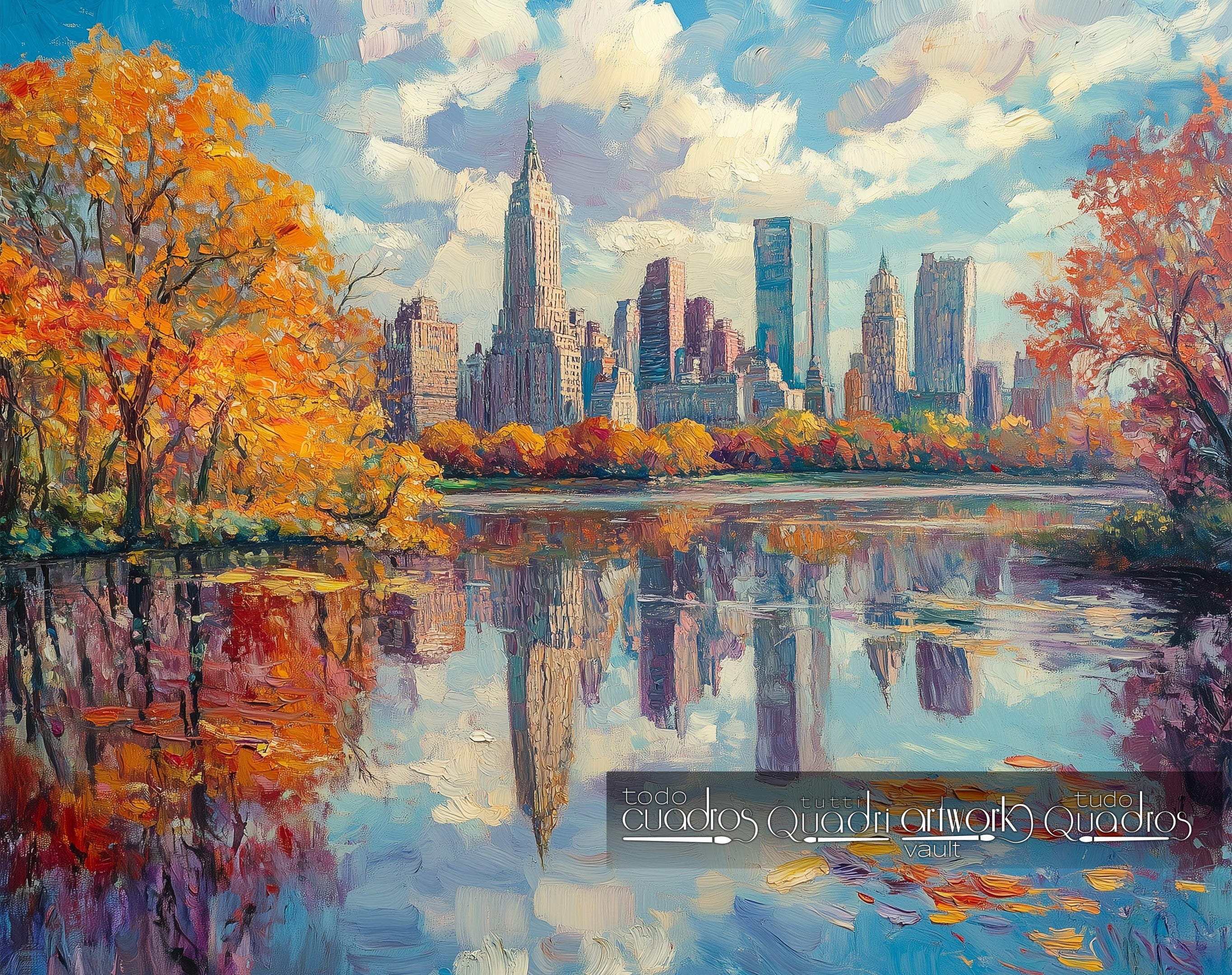 Autumn Mirrors in New York, Monet style