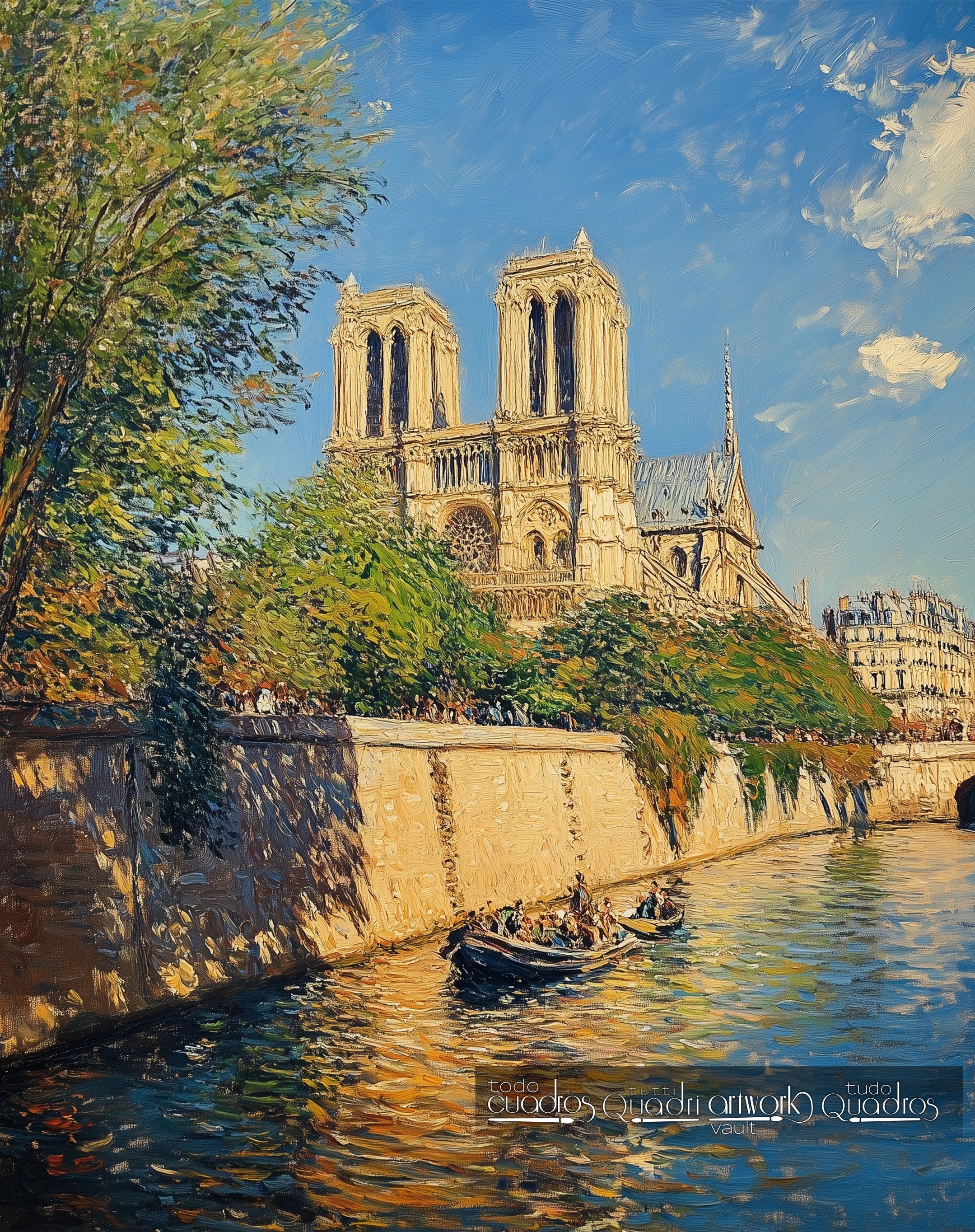 Boat Ride Under Notre-Dame, Monet Style