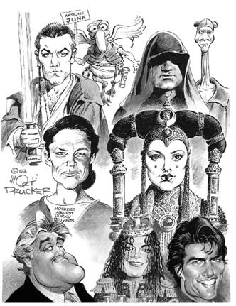 Drawings of famous movies.