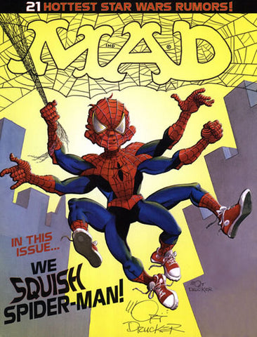 Spider-Man caricatured in the magazine.