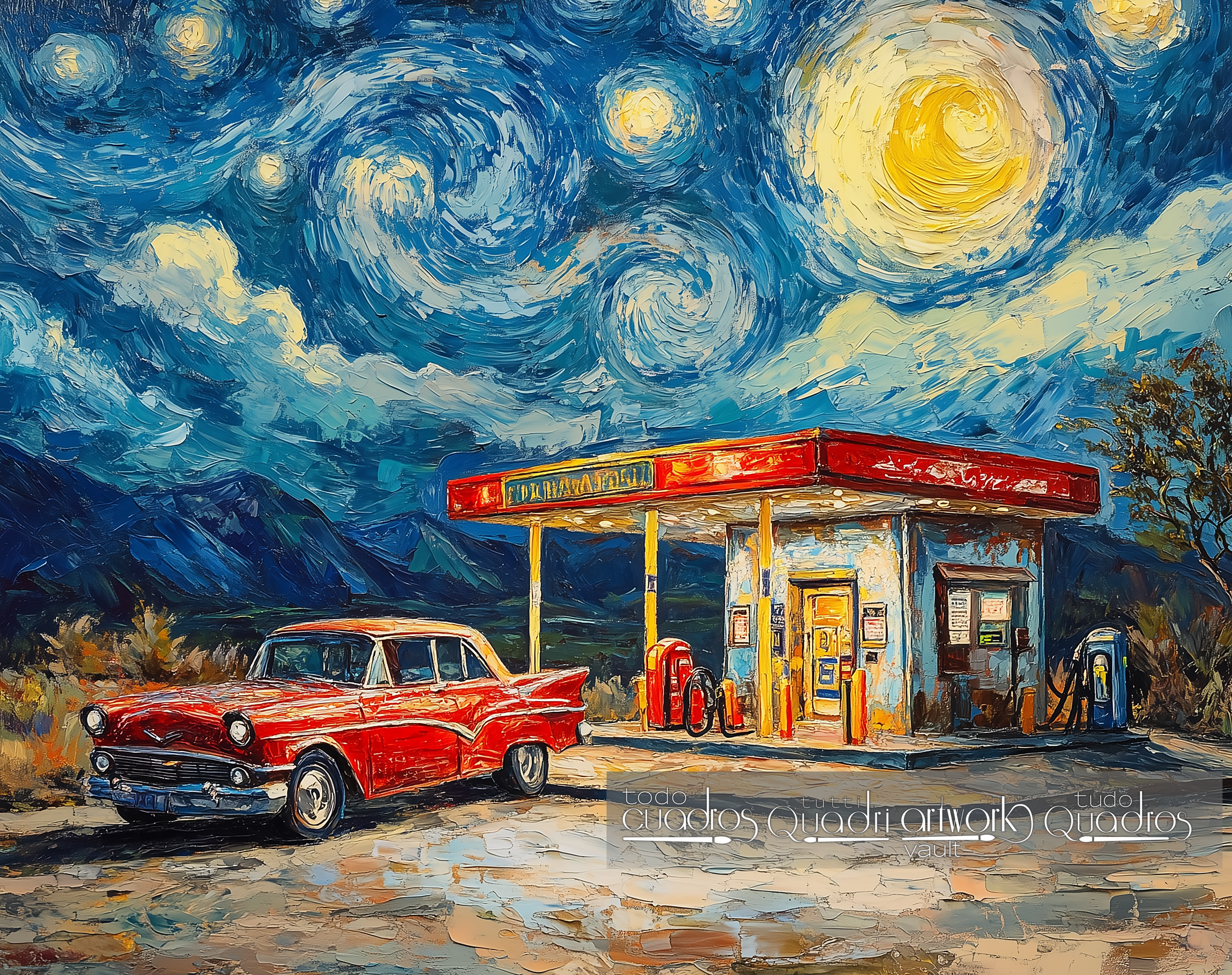 Night Stop, modern Van Gogh style