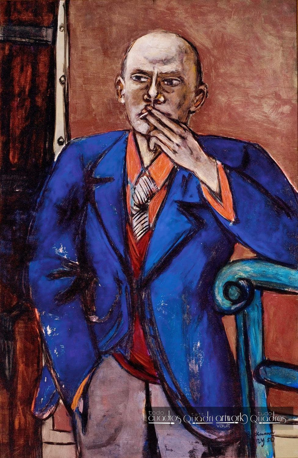 Self-Portrait in Blue Jacket, Max Beckmann