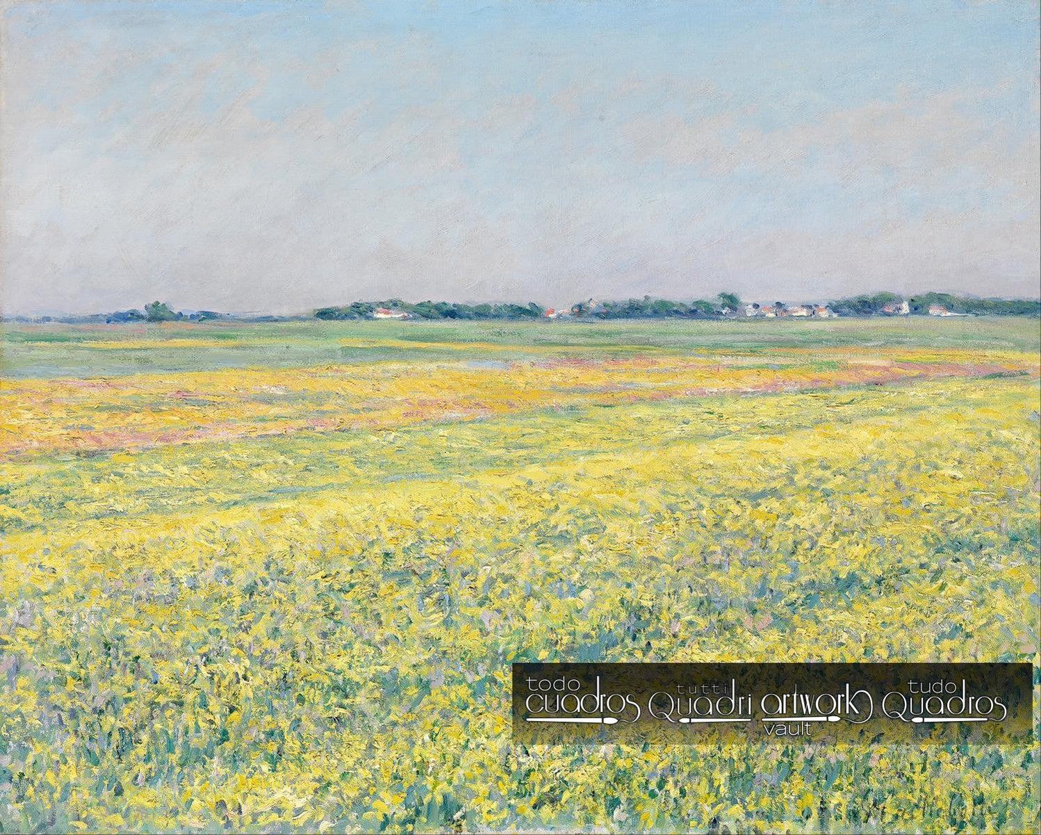 The plain of Gennevilliers, yellow fields, Caillebotte