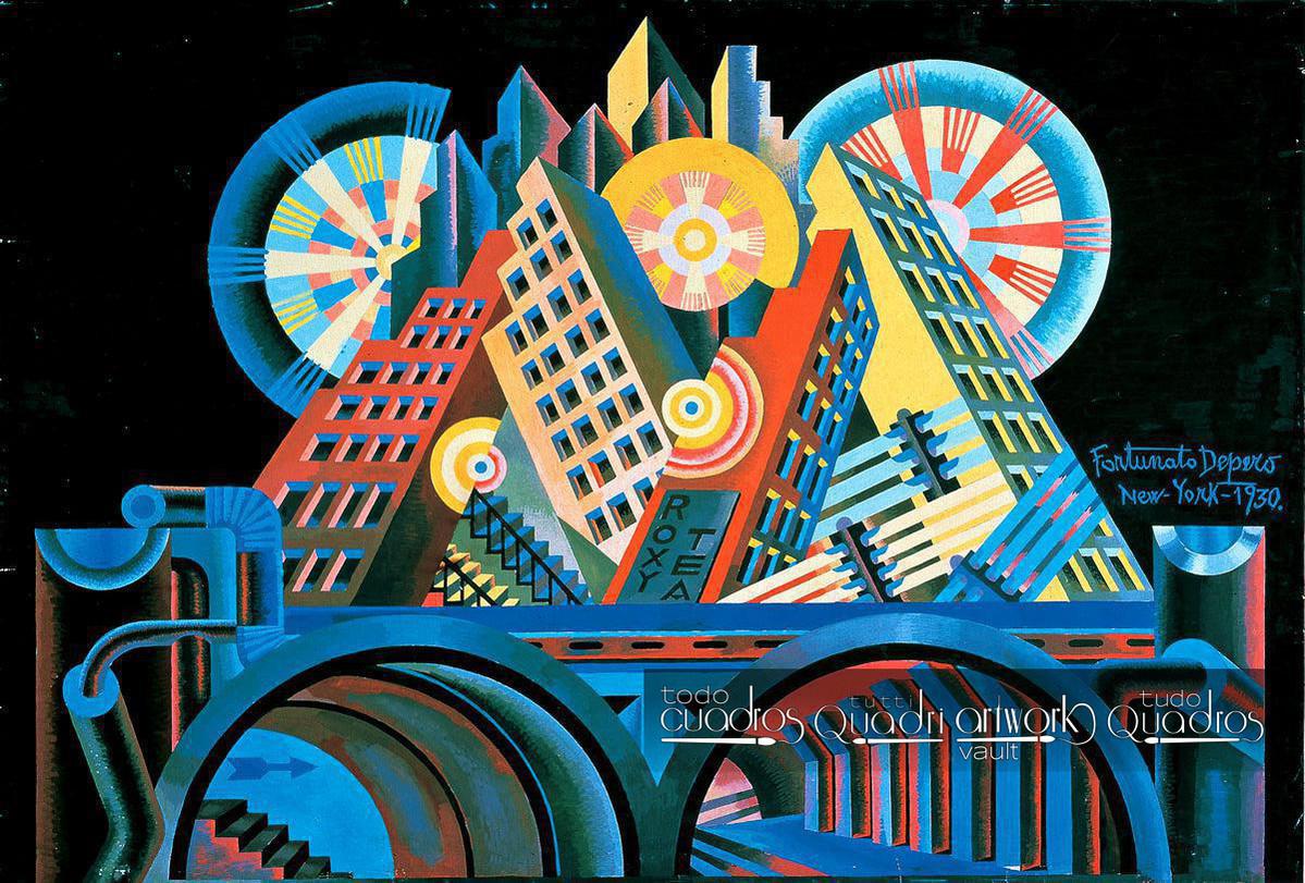 Skyscrapers and Tunnel, Depero