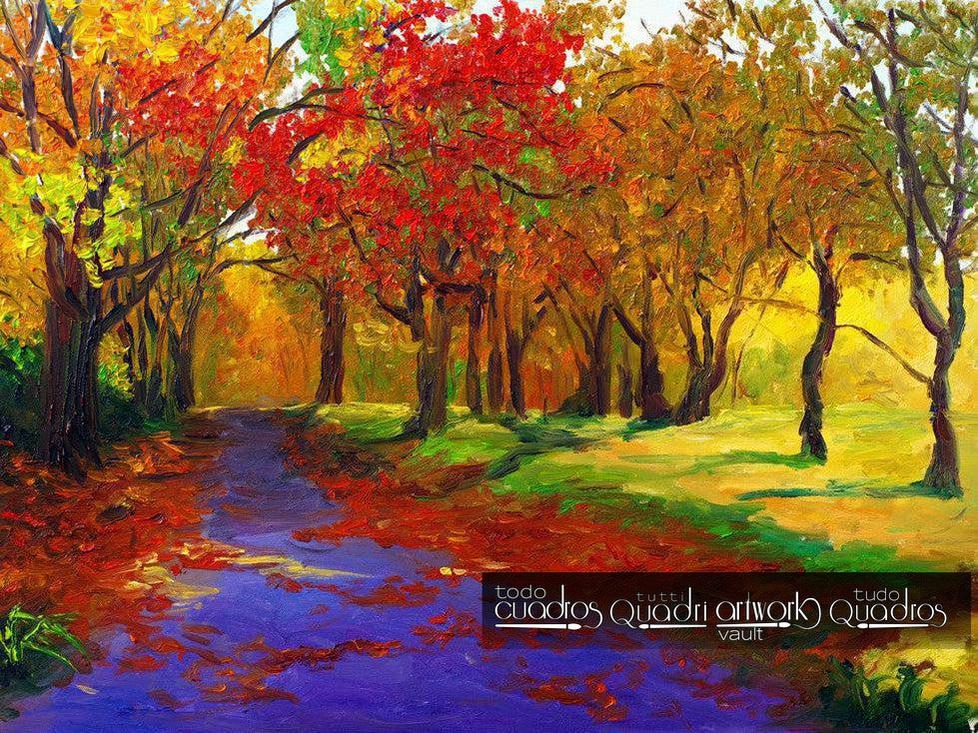 Autumn Sunset, Landscape Oil Painting