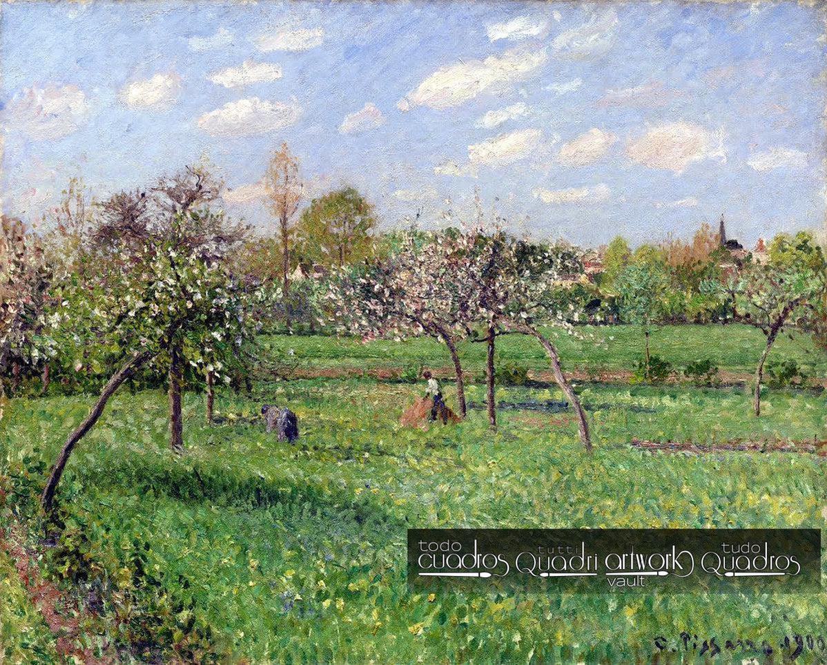 Spring, Morning, Cloudy, Eragny. Pissarro