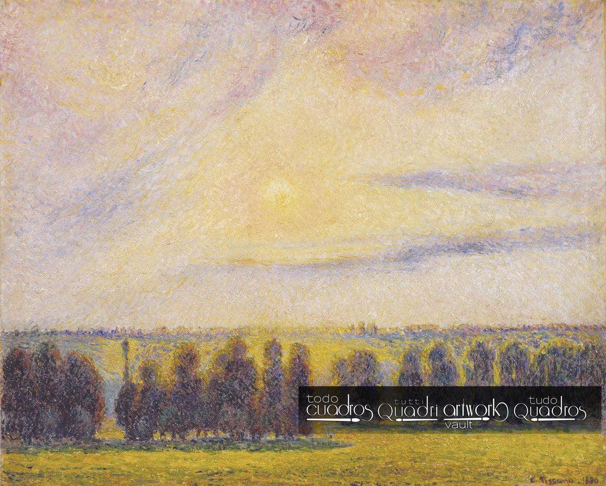 Sunset at Eragny, Pissarro