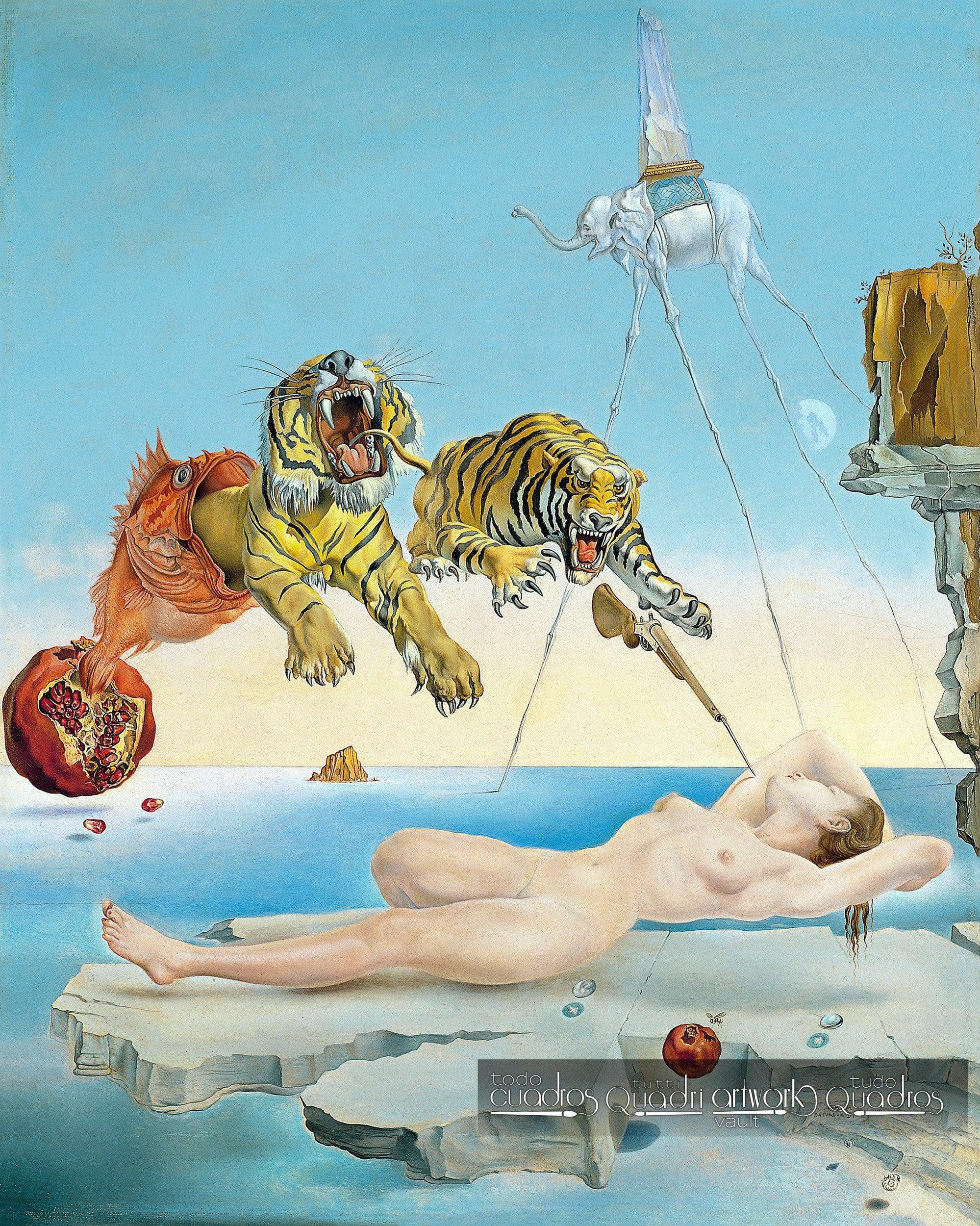 Dream Caused by the Flight of a Bee Around a Pomegranate a Second Before Awakening, Dalí